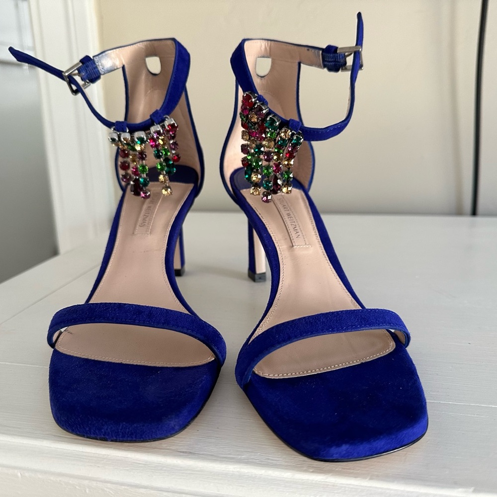Stuart Weitzman New Heels Size 7.5 Square Open Toe - image 2